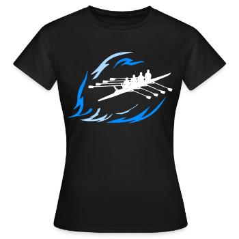 Rudersport - Doppel 4er - Frauen T-Shirt - Schwarz - Vorne - AI Model Female 172 dark (172cm)