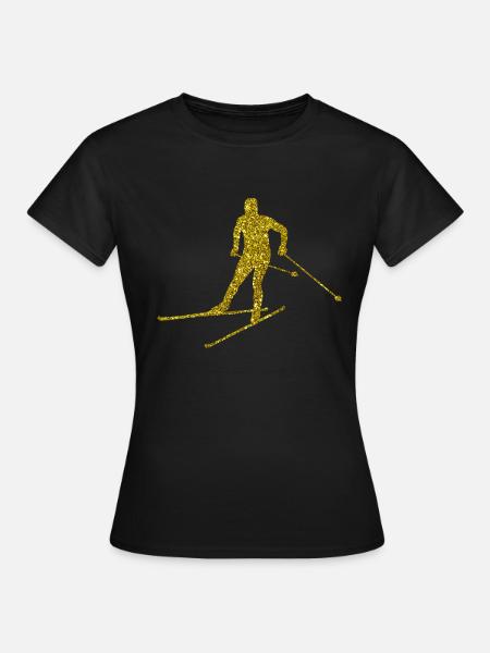 Gold Langlauf - Frauen T-Shirt - Schwarz