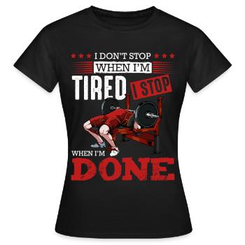 Durchhalten beim Krafttraining - Frauen T-Shirt - Schwarz - Vorne - AI Model Female 172 dark (172cm)