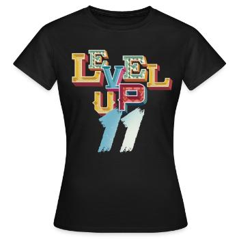 Level Up 11 Years of Gamer Birthday Gaming Gaming - Women's T-Shirt - black - Front - AI Model Female 172 dark (172cm)