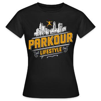 Parkour - Freerunning - Parcour - T-shirt Femme - noir - Devant - AI Model Female 172 dark (172cm)