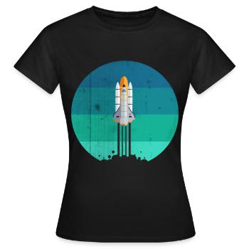 Raumfahrt Rakete Raketenstart - Frauen T-Shirt - Schwarz - Vorne - AI Model Female 172 dark (172cm)