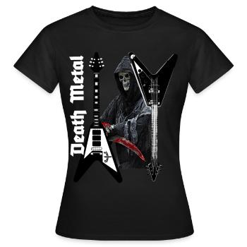 Musique heavy metal black metal deaht metal crâne - T-shirt Femme - noir - Devant - AI Model Female 172 dark (172cm)