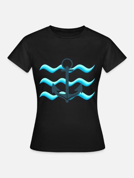 Anker im Meeresrauschen - Frauen T-Shirt - Schwarz