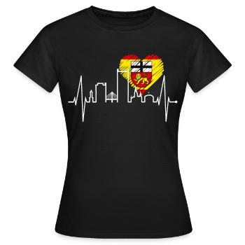 Bonn skyline battement de coeur Bonn j'aime mon Bonn - T-shirt Femme - noir - Devant - AI Model Female 172 dark (172cm)