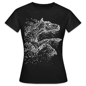 Cavalier - centre équestre - cheval - saut - T-shirt Femme - noir - Devant - AI Model Female 172 dark (172cm)