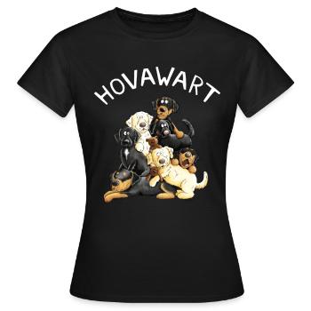 Hovawart Hundehaufen Comic Hunde Geschenk - Frauen T-Shirt - Schwarz - Vorne - AI Model Female 172 dark (172cm)