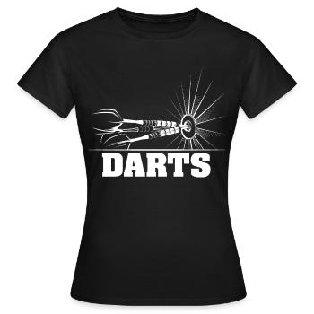 Darts Dart Player Arrows Illustration Bar Sports - Women's T-Shirt - black - Front - AI Model Female 172 dark (172cm)