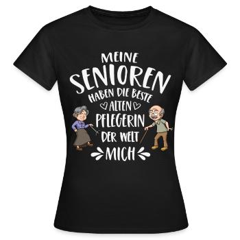Beste Altenpflegerin der Welt - Frauen T-Shirt - Schwarz - Vorne - AI Model Female 172 dark (172cm)