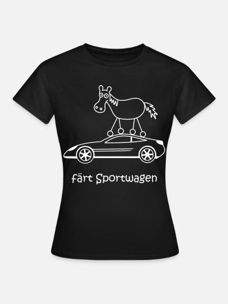 färt Sportwagen, fährt schnell, Raser, Pferd Auto - Frauen T-Shirt - Schwarz