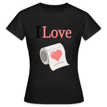 J’aime le papier toilette - T-shirt Femme - noir - Devant - AI Model Female 172 dark (172cm)