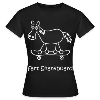 färt skateboard, skaten, Pferd mit Rädern, Skater - Frauen T-Shirt - Schwarz - Vorne - AI Model Female 172 dark (172cm)