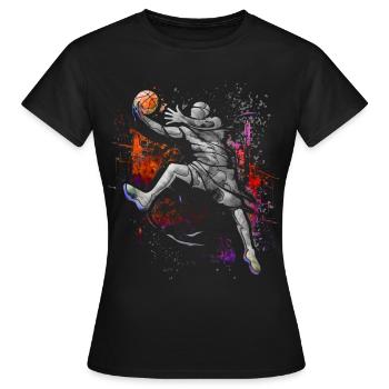 Basketballer - Basketball - BBall - Basket Jordan - Frauen T-Shirt - Schwarz - Vorne - AI Model Female 172 dark (172cm)