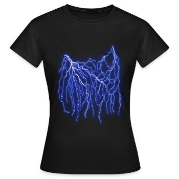 Blitze - Frauen T-Shirt - Schwarz - Vorne - AI Model Female 172 dark (172cm)