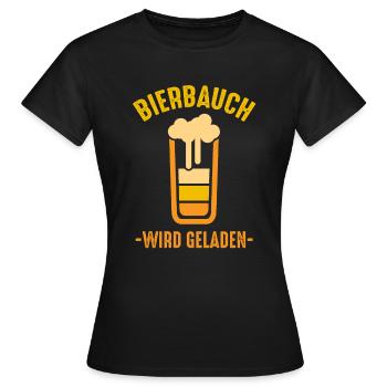 Bierbauch - Frauen T-Shirt - Schwarz - Vorne - AI Model Female 172 dark (172cm)