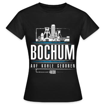 Bochum - 4630 - Auf Kohle geboren - Frauen T-Shirt - Schwarz - Vorne - AI Model Female 172 dark (172cm)