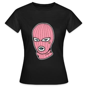 Gangster Girl Maske Pink Style - Frauen T-Shirt - Schwarz - Vorne - AI Model Female 172 dark (172cm)