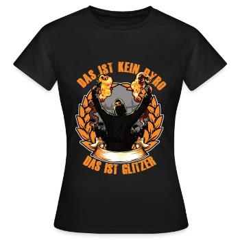 Ultras Fans de football Hooligans à paillettes - T-shirt Femme - noir - Devant - AI Model Female 172 dark (172cm)