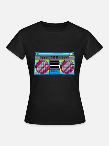 Ghettoblaster - Frauen T-Shirt - Schwarz