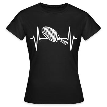 Herz Schlägt Für Tischtennis Tischtennisschläger - Frauen T-Shirt - Schwarz - Vorne - AI Model Female 172 dark (172cm)