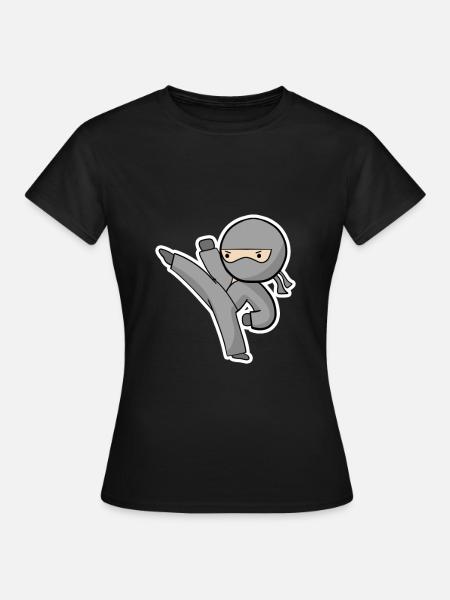 Ninja Kick - Frauen T-Shirt - Schwarz