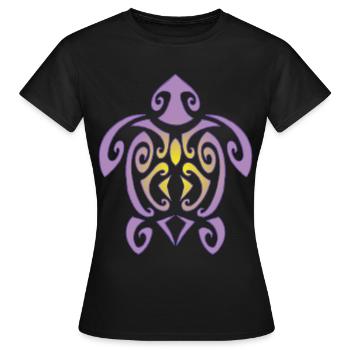 Polynesian turtle - Women's T-Shirt - black - Front - AI Model Female 172 dark (172cm)