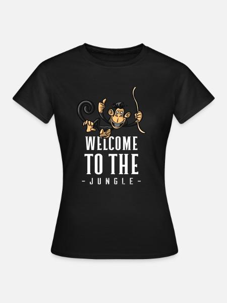 Jungle Affe Willkommensdesign - Frauen T-Shirt - Schwarz