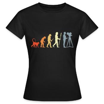 Kameramann Evolution - Frauen T-Shirt - Schwarz - Vorne - AI Model Female 172 dark (172cm)