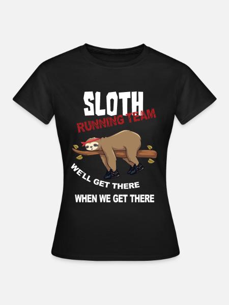 Lustiger Sloth Laufteam Design - Frauen T-Shirt - Schwarz
