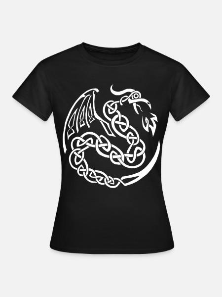 Dragon celte blanc - T-shirt Femme - noir