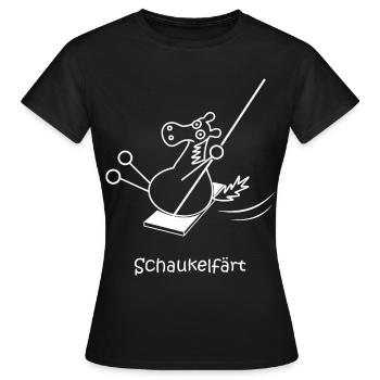 Schaukelfärt, färt, Schaukel, schaukeln, Pferd - Frauen T-Shirt - Schwarz - Vorne - AI Model Female 172 dark (172cm)