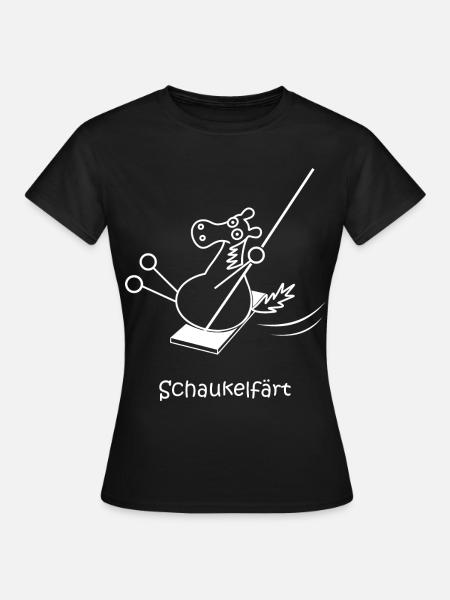 Schaukelfärt, färt, Schaukel, schaukeln, Pferd - Frauen T-Shirt - Schwarz