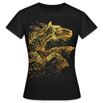 Reiten - Reiter - Reitschule - Pferd - Gold - Frauen T-Shirt - Schwarz - Vorne - AI Model Female 172 dark (172cm)
