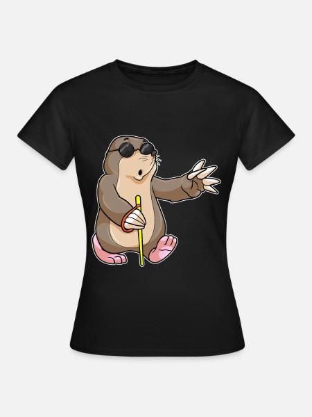Lustiger Maulwurf - Frauen T-Shirt - Schwarz