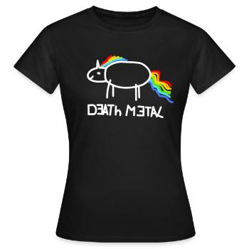 Death Metal Licorne Musique - T-shirt Femme - noir - Devant - AI Model Female 172 dark (172cm)