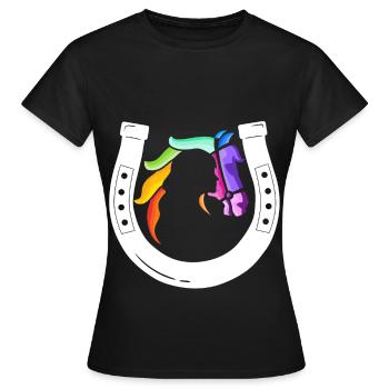 Rainbow Receiver Horseshoe - Women's T-Shirt - black - Front - AI Model Female 172 dark (172cm)