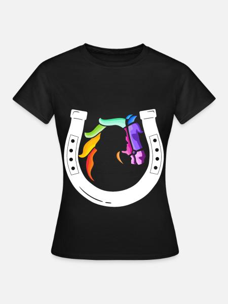 Rainbow Receiver Horseshoe - Women's T-Shirt - black