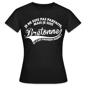 Parfaite Bretonne - T-shirt Femme - noir - Devant - AI Model Female 172 dark (172cm)