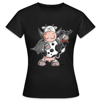 Dracula Cow I Vampire Fun - Women's T-Shirt - black - Front - AI Model Female 172 dark (172cm)
