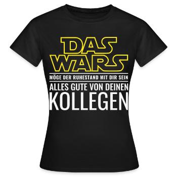 Das Wars Rentner Abschied Kollege Ruhestand Rente - Frauen T-Shirt - Schwarz - Vorne - AI Model Female 172 dark (172cm)