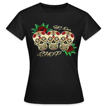 Totenköpfe - Frauen T-Shirt - Schwarz - Vorne - AI Model Female 172 dark (172cm)