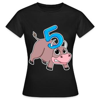 Taureau taureau d'anniversaire pour enfants de 5 ans - T-shirt Femme - noir - Devant - AI Model Female 172 dark (172cm)