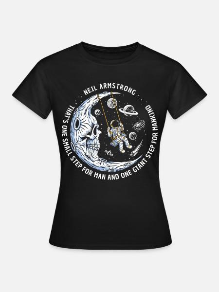 Mond-Astronaut sternen Weltraum - Frauen T-Shirt - Schwarz