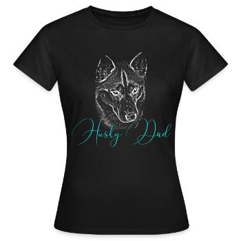 Silhouette de papa robuste écriture néon - T-shirt Femme - noir - Devant - AI Model Female 172 dark (172cm)