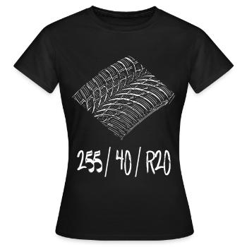 Pneus de voiture / voiture / tuning / sport automobile / blanc - T-shirt Femme - noir - Devant - AI Model Female 172 dark (172cm)
