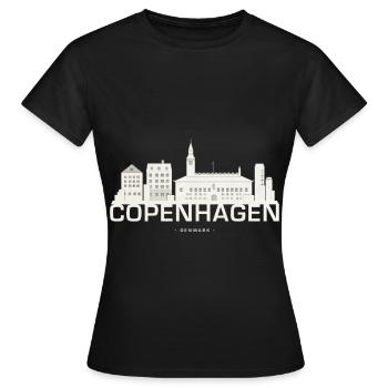 Skyline de Copenhague Copenhague - T-shirt Femme - noir - Devant - AI Model Female 172 dark (172cm)