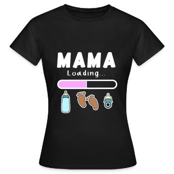 werdende Mutter - Mama wird geladen - Frauen T-Shirt - Schwarz - Vorne - AI Model Female 172 dark (172cm)
