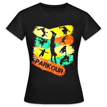 Parkour Freerunning Urban - Frauen T-Shirt - Schwarz - Vorne - AI Model Female 172 dark (172cm)