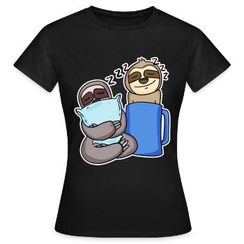 Paresseux - T-shirt Femme - noir - Devant - AI Model Female 172 dark (172cm)