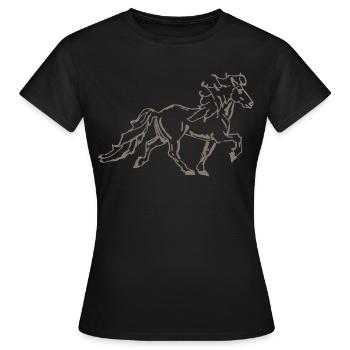 Noble cheval islandais en tölt 7 - T-shirt Femme - noir - Devant - AI Model Female 172 dark (172cm)
